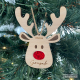 Bola Navidad con forma de Reno en madera y metacrilato personalizada
