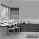 Imagen cocina en tonos grises neutros con vinilo decorativo con adhesivo reposicionable con diseño geométrico honeycomb que imita al panal de abeja con fondo blanco