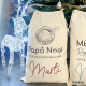Saco de tela de algodón 100% personalizado para guardar regalos de Navidad, modelo de Papá Noel personalizado con el nombre de Marta, impresión en vinilo textil