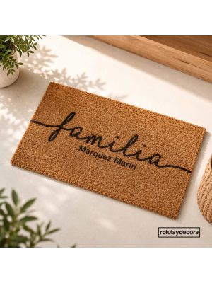 Felpudo de fibra de coco personalizado con apellidos | Modelo Family