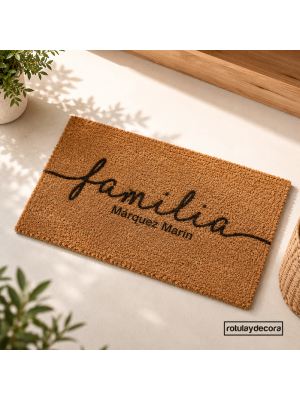 Felpudo de fibra de coco personalizado con apellidos | Modelo Family