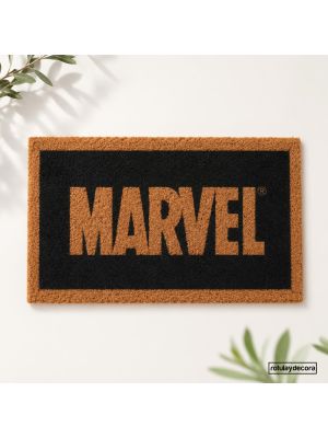 Imagen principal del felpudo de fibra de coco, grabado al láser, modelo Marvel