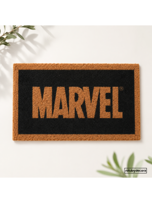 Imagen principal del felpudo de fibra de coco, grabado al láser, modelo Marvel